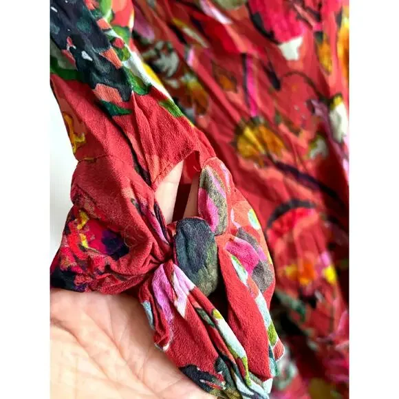 SOFT SURROUNDINGS Red Watercolor Art To Wear Provencia Dress Hankerchief Sz S - Picture 8 of 14